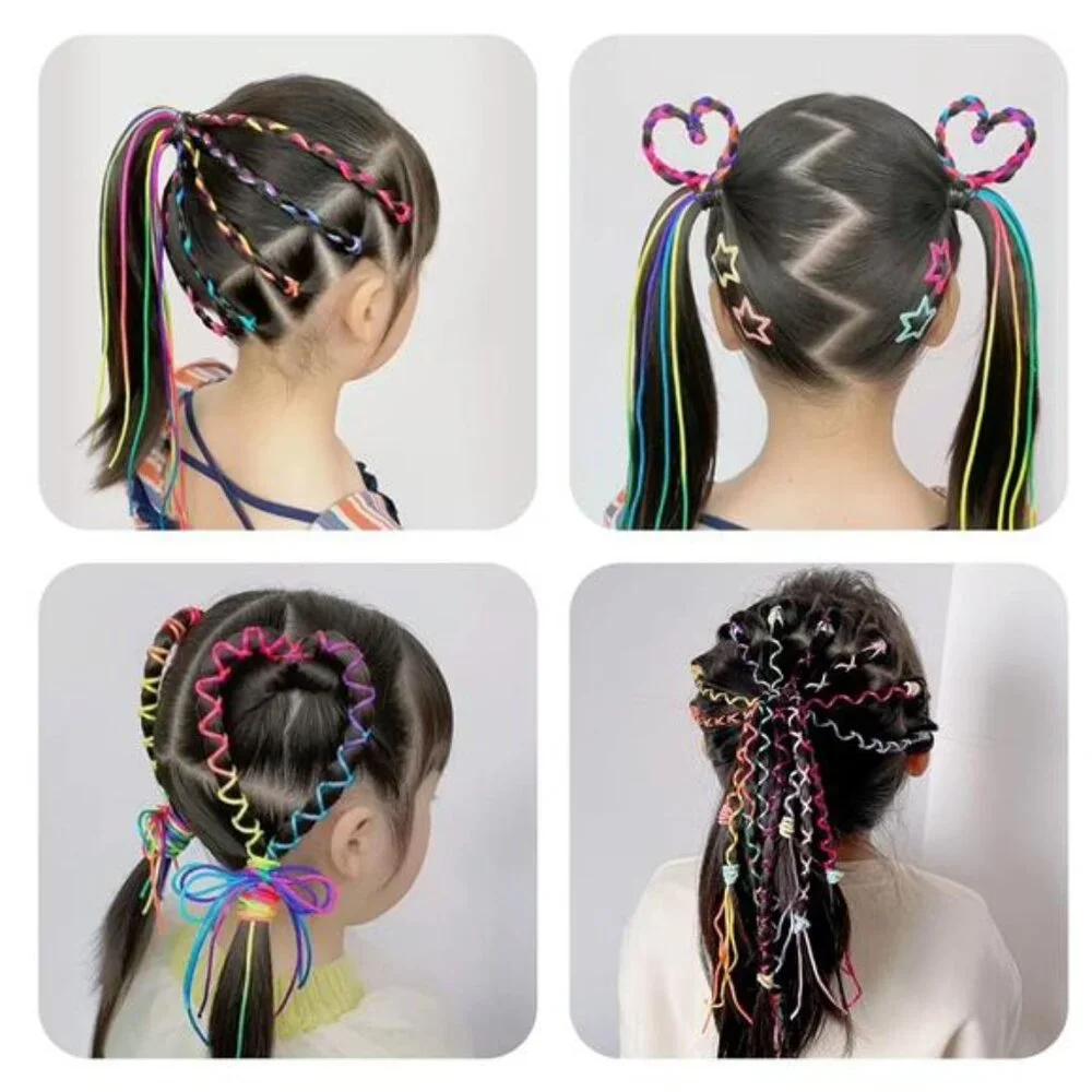 Girls‎ 32Pcs Colorful Hair Wrap String Braids Multi Rainbow Braiding Hair Tie